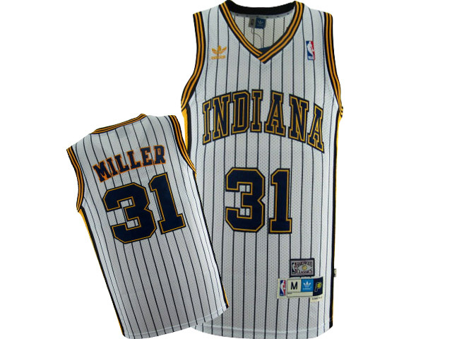  NBA Indiana Pacers 31 Reggie Miller Swingman Throwback White Jersey